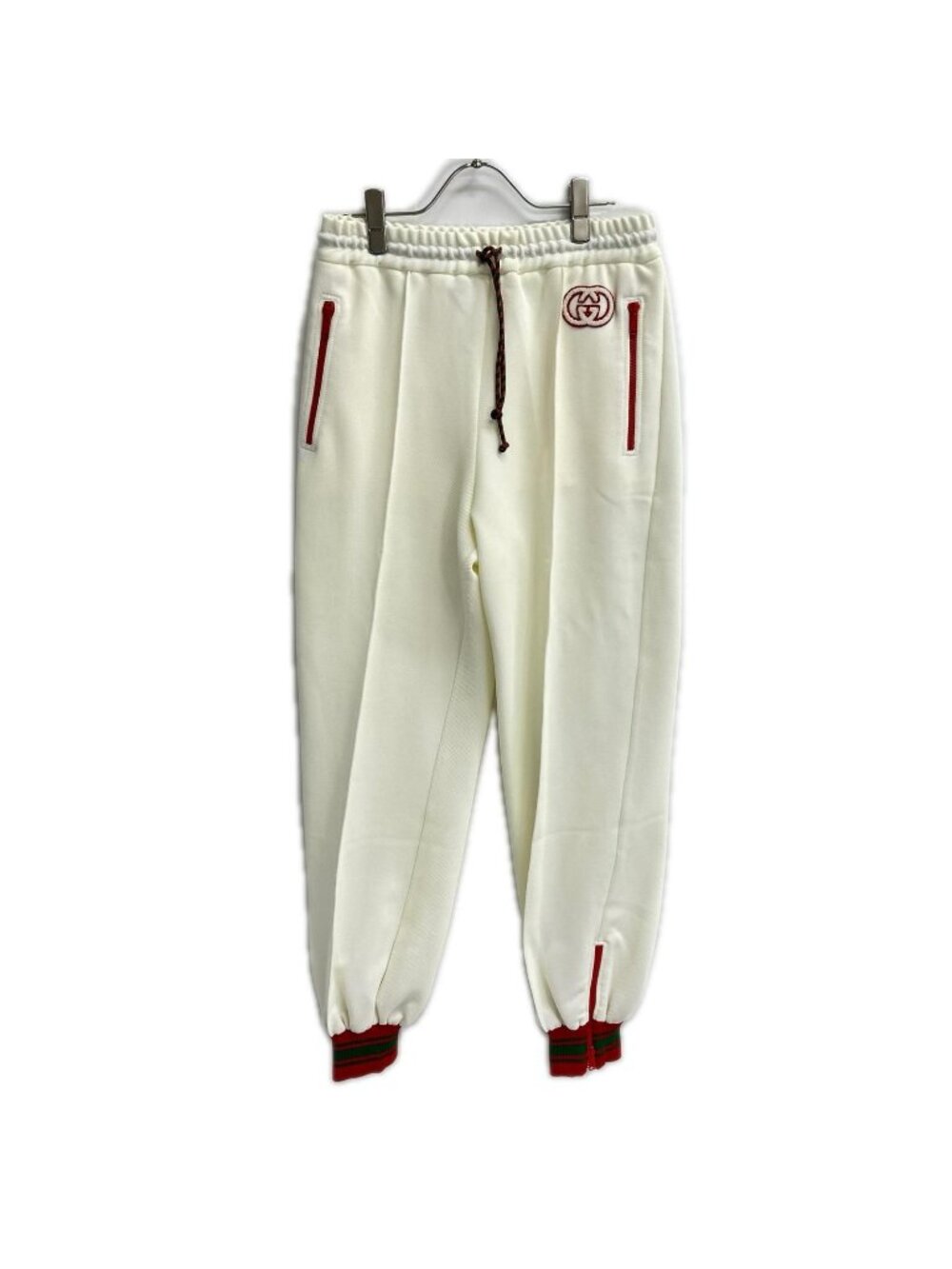 Gucci Ivory Color Block High Waist Knit Track Pants